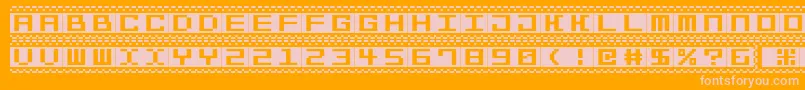 Bitlines15srb Font – Pink Fonts on Orange Background