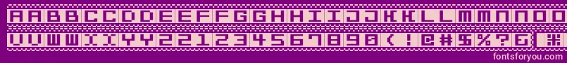 Bitlines15srb-Schriftart – Rosa Schriften auf violettem Hintergrund