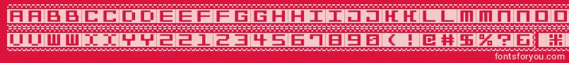 フォントBitlines15srb – 赤い背景にピンクのフォント
