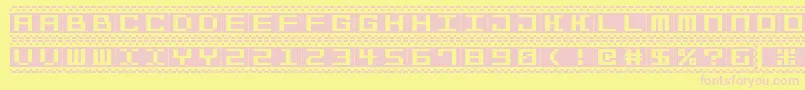 Bitlines15srb Font – Pink Fonts on Yellow Background