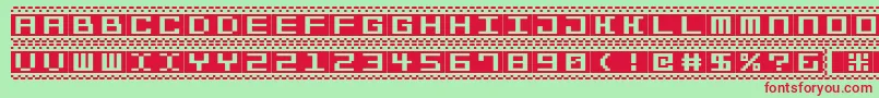 Bitlines15srb Font – Red Fonts on Green Background