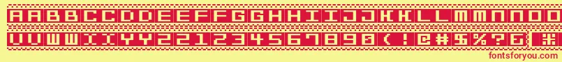 Bitlines15srb Font – Red Fonts on Yellow Background