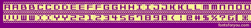 Bitlines15srb-Schriftart – Gelbe Schriften auf violettem Hintergrund