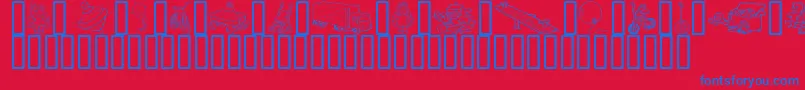 GeAChildsWorld Font – Blue Fonts on Red Background