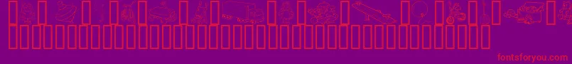 GeAChildsWorld-fontti – punaiset fontit violetilla taustalla