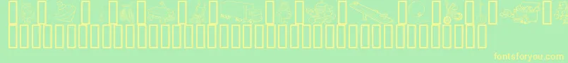 GeAChildsWorld Font – Yellow Fonts on Green Background