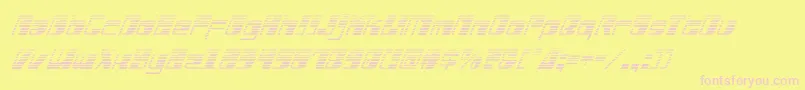 Drosselmeyergradital-Schriftart – Rosa Schriften auf gelbem Hintergrund