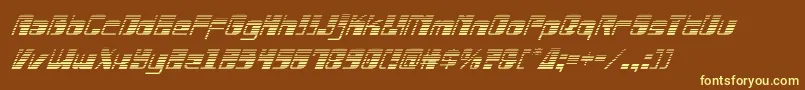 Drosselmeyergradital-fontti – keltaiset fontit ruskealla taustalla