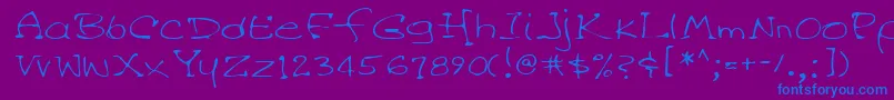 Lehn045 Font – Blue Fonts on Purple Background