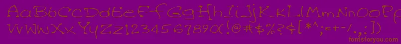 Lehn045-Schriftart – Braune Schriften auf violettem Hintergrund