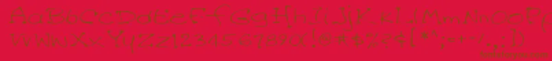 Lehn045 Font – Brown Fonts on Red Background