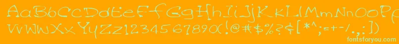 Lehn045 Font – Green Fonts on Orange Background