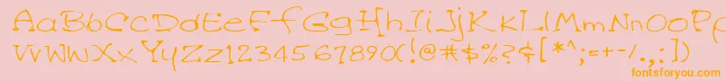 Lehn045 Font – Orange Fonts on Pink Background