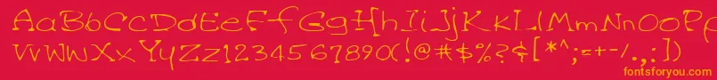 Lehn045 Font – Orange Fonts on Red Background