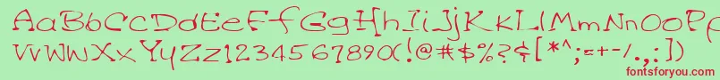 Lehn045 Font – Red Fonts on Green Background