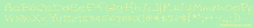 Lehn045 Font – Yellow Fonts on Green Background