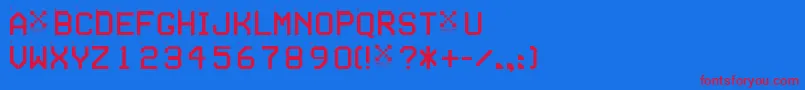 TseriesA-Schriftart – Rote Schriften auf blauem Hintergrund