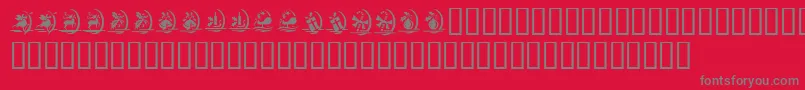 KrChristmasDingsOne Font – Gray Fonts on Red Background