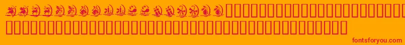 KrChristmasDingsOne Font – Red Fonts on Orange Background