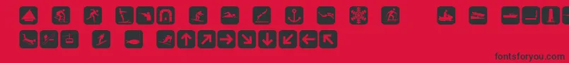 Czcionka Signpixtwo – czarne czcionki na czerwonym tle