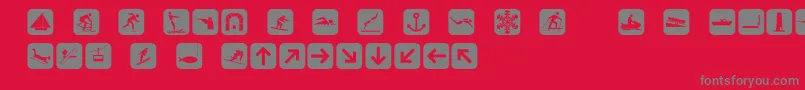 Czcionka Signpixtwo – szare czcionki na czerwonym tle