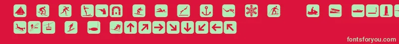 Czcionka Signpixtwo – zielone czcionki na czerwonym tle