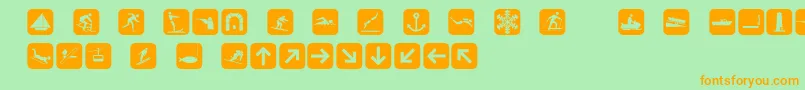 Signpixtwo Font – Orange Fonts on Green Background