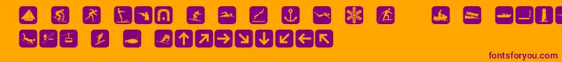 Signpixtwo Font – Purple Fonts on Orange Background