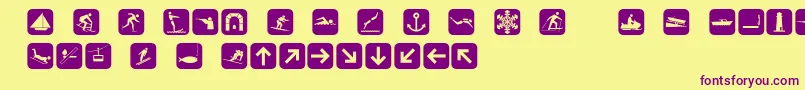 Signpixtwo Font – Purple Fonts on Yellow Background