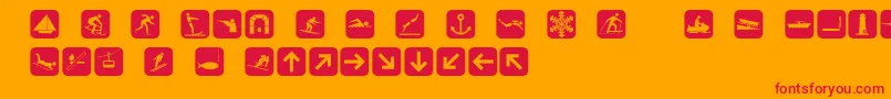 Signpixtwo Font – Red Fonts on Orange Background