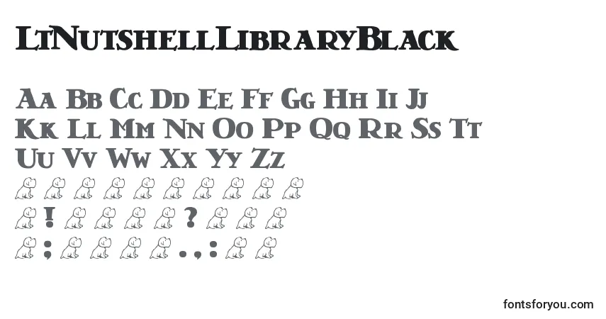 Schriftart LtNutshellLibraryBlack – Alphabet, Zahlen, spezielle Symbole
