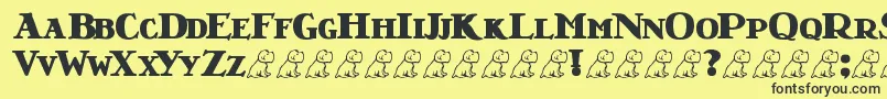 LtNutshellLibraryBlack Font – Black Fonts on Yellow Background