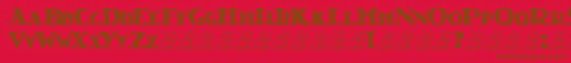 フォントLtNutshellLibraryBlack – 赤い背景に茶色の文字