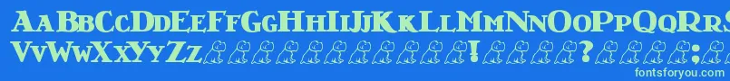 LtNutshellLibraryBlack Font – Green Fonts on Blue Background