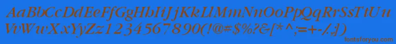 GaramondbooksskItalic Font – Brown Fonts on Blue Background