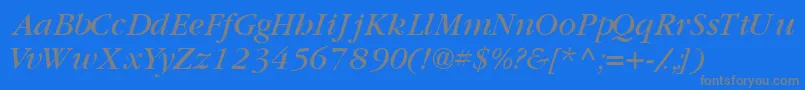 fuente GaramondbooksskItalic – Fuentes Grises Sobre Fondo Azul