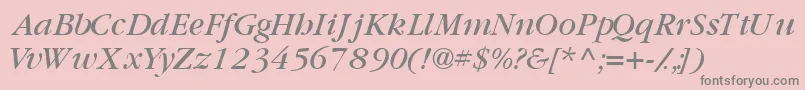 GaramondbooksskItalic Font – Gray Fonts on Pink Background