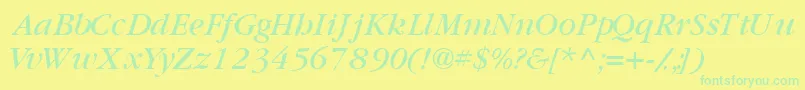 Police GaramondbooksskItalic – polices vertes sur fond jaune