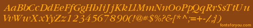 GaramondbooksskItalic Font – Orange Fonts on Brown Background