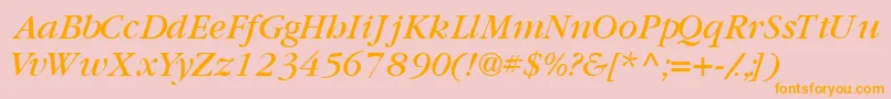 GaramondbooksskItalic Font – Orange Fonts on Pink Background