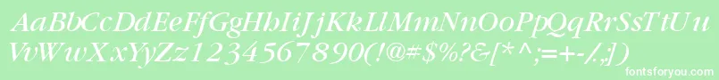 GaramondbooksskItalic Font – White Fonts on Green Background