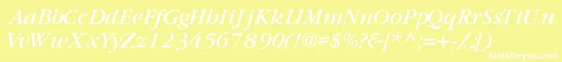 GaramondbooksskItalic Font – White Fonts on Yellow Background