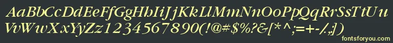GaramondbooksskItalic Font – Yellow Fonts on Black Background