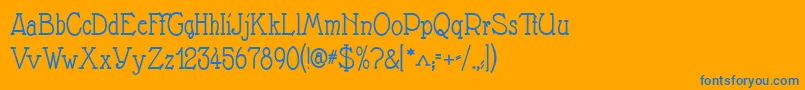 Nathan-Schriftart – Blaue Schriften auf orangefarbenem Hintergrund