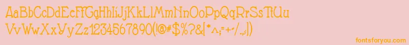 フォントNathan – オレンジの文字がピンクの背景にあります。