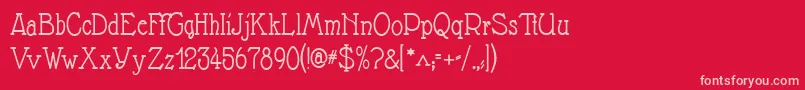 Nathan Font – Pink Fonts on Red Background