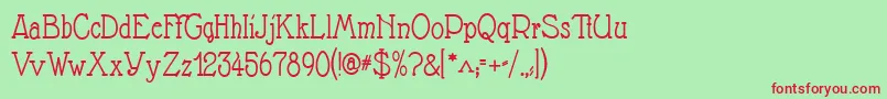 Nathan Font – Red Fonts on Green Background