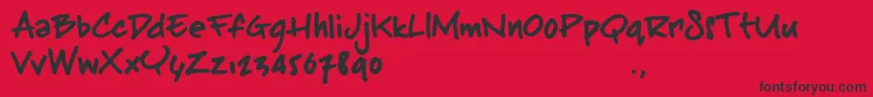 Bsttrial-Schriftart – Schwarze Schriften auf rotem Hintergrund