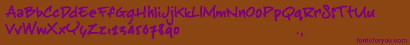Bsttrial-Schriftart – Violette Schriften auf braunem Hintergrund