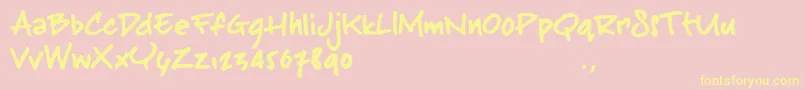 Bsttrial-Schriftart – Gelbe Schriften auf rosa Hintergrund